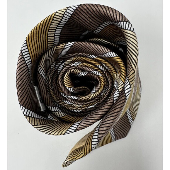 Brooks Brothers Silk Mens Neck Tie Squared Ribbed Geo Ancient Long 58 inches 4w - Picture 3 of 12